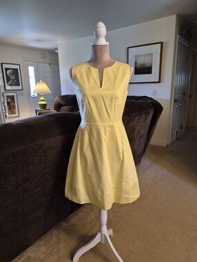 NWT Vineyard Vines Sleeveless "Cold Lemonade" Yellow A-Line Dress Size 4
